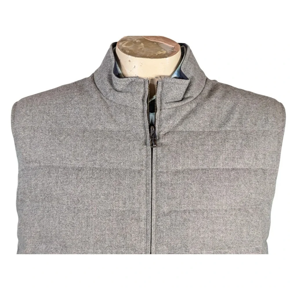 Peter Millar Crown Gray Wool Nylon Quilted Puffer Vest Jacket Sz XL NWT $595 - Picture 3 of 8